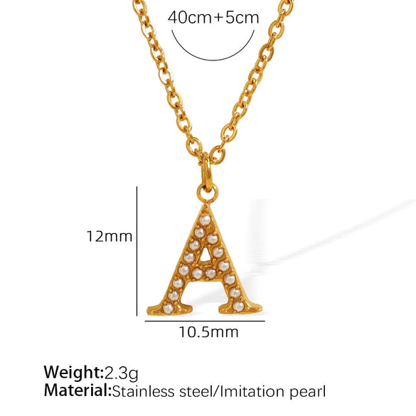 316L Stainless Steel Letter Pendant Necklace Fashion Cold Style Electroplating