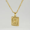 316L Stainless Steel Letter Pendant Necklace For Men Figaro Chain