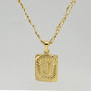 316L Stainless Steel Letter Pendant Necklace For Men Figaro Chain