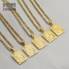 316L Stainless Steel Letter Pendant Necklace For Men Figaro Chain