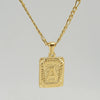316L Stainless Steel Letter Pendant Necklace For Men Figaro Chain