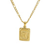 316L Stainless Steel Letter Pendant Necklace For Men Figaro Chain