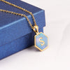 316L Stainless Steel Letter Polygon Pendant Necklace For Women With Electroplating Treatment