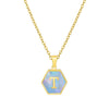 316L Stainless Steel Letter Polygon Pendant Necklace For Women With Electroplating Treatment