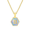 316L Stainless Steel Letter Polygon Pendant Necklace For Women With Electroplating Treatment