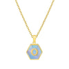 316L Stainless Steel Letter Polygon Pendant Necklace For Women With Electroplating Treatment