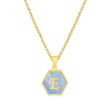 316L Stainless Steel Letter Polygon Pendant Necklace For Women With Electroplating Treatment