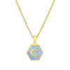 316L Stainless Steel Letter Polygon Pendant Necklace For Women With Electroplating Treatment