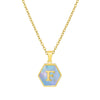 316L Stainless Steel Letter Polygon Pendant Necklace For Women With Electroplating Treatment