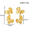 Titanium Steel Light Luxury Butterfly Flower Geometric Tassel Earrings With Electroplating