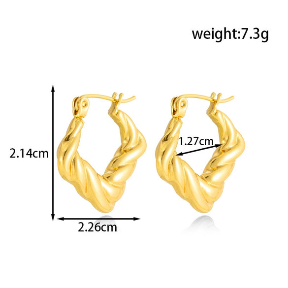 Titanium Steel Light Luxury Butterfly Flower Geometric Tassel Earrings With Electroplating