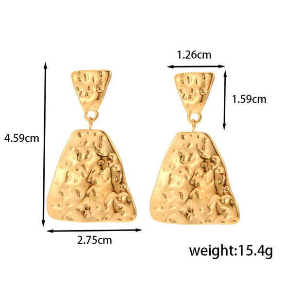 Titanium Steel Light Luxury Flower Geometric Retro Earrings With Electroplating