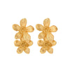 Titanium Steel Light Luxury Flower Geometric Retro Earrings With Electroplating