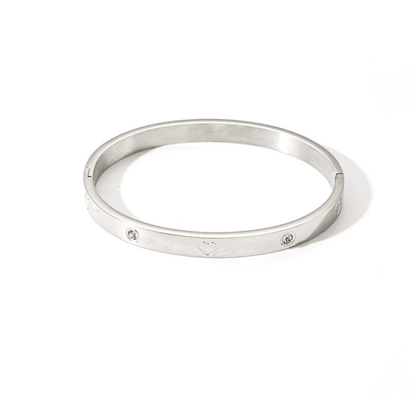 Titanium Steel Light Luxury Geometric Love Heart Electroplated Women's Bracelet
