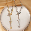 Titanium Steel Light Luxury Geometric Tassel Women's Clavicle Chain With Electroplating