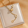 Titanium Steel Light Luxury Geometric Tassel Women's Clavicle Chain With Electroplating