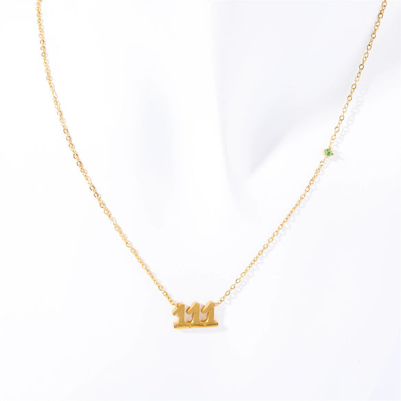 Titanium Steel Light Luxury Letters Numbers Text Electroplated Pendant Necklace For Women