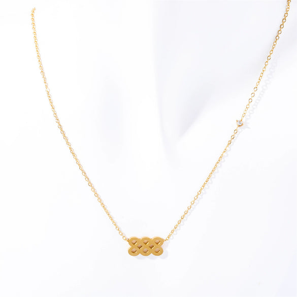Titanium Steel Light Luxury Letters Numbers Text Electroplated Pendant Necklace For Women