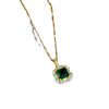 Titanium Steel Light Luxury Microinlaid Real Gold Zircon Full Diamond Arch Chain Necklace With Geometric And Cartoon Design