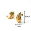 Titanium Steel Light Luxury Water Drops Earrings With Electroplating For Women