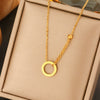 Titanium Steel Light Luxury Women's Necklace With Electroplating Design Constellation Heart Fruit And Various Shapes Pendant And Conventional Chain