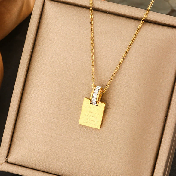Titanium Steel Light Luxury Women's Necklace With Electroplating Design Constellation Heart Fruit And Various Shapes Pendant And Conventional Chain