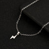 Titanium Steel Lightning Pendant Unisex Necklace With Geometric Style And Electroplating Treatment
