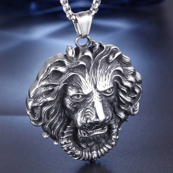 Titanium Steel Lion Head Pendant Casting Men's Jewelry