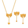 316L Stainless Steel Love Bow Jewelry With Electroplating Unisex Pendant And Earrings Set