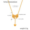 316L Stainless Steel Love Bow Jewelry With Electroplating Unisex Pendant And Earrings Set