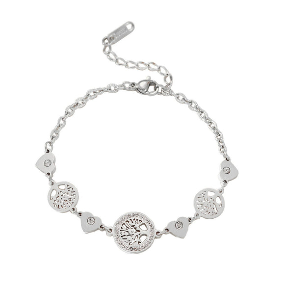 Titanium Steel Love Buckle Steel Ball Peach Heart With Lock Cartoon Style Electroplated Women's Bracelet