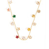Titanium Steel Love Heart And Color Stars Zircon Necklace With Electroplating For Women