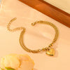 Titanium Steel Love Heart Bracelet For Women Electroplated Sweet Jewelry