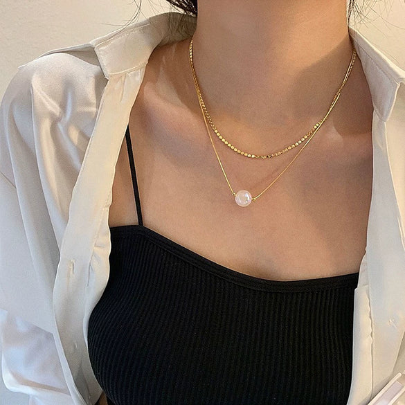 Titanium Steel Love Letter Necklace For Women With Ball Chain And Dripping Oil Letter Pendant Elegant Fashion Jewelry