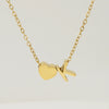 316L Stainless Steel Love Letter Necklace With English Letter Pendant And Cross Chain