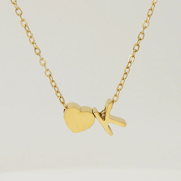 316L Stainless Steel Love Letter Necklace With English Letter Pendant And Cross Chain