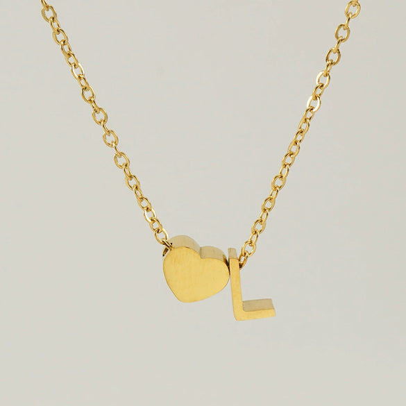316L Stainless Steel Love Letter Necklace With English Letter Pendant And Cross Chain
