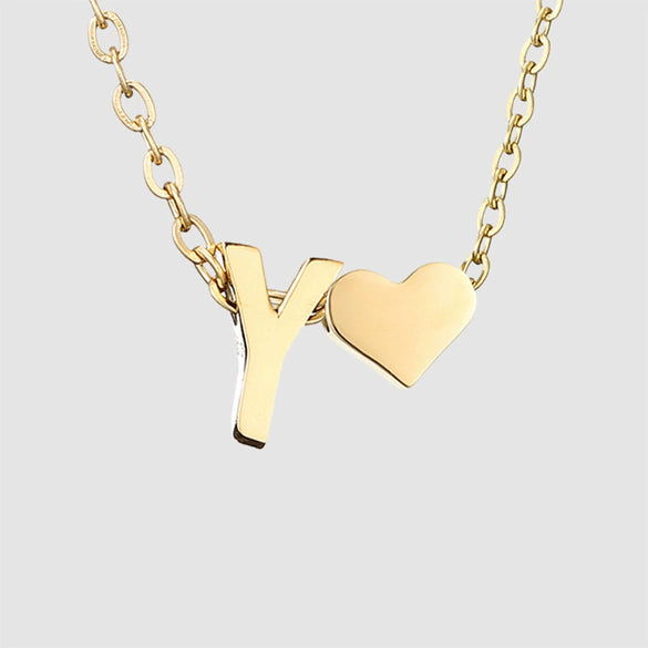 316L Stainless Steel Love Letter Necklace With English Letter Pendant And Cross Chain