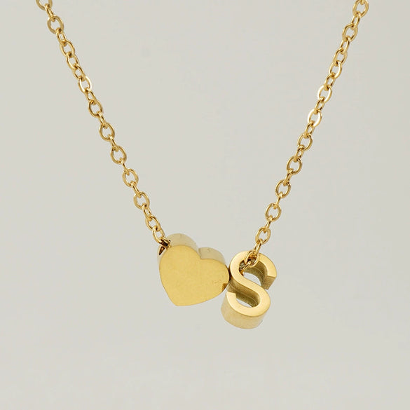 316L Stainless Steel Love Letter Necklace With English Letter Pendant And Cross Chain
