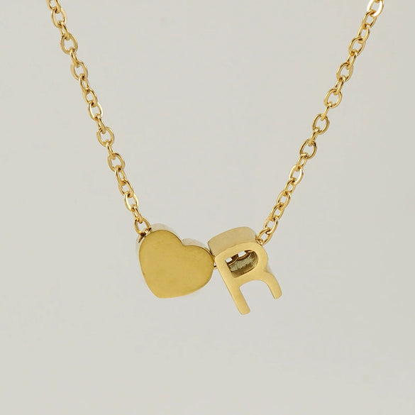 316L Stainless Steel Love Letter Necklace With English Letter Pendant And Cross Chain