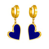 Titanium Steel Love Necklace And Ear Buckle Suit With Hands Pattern And Electroplating Geometric Styling For Women