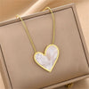 Titanium Steel Love Necklace And Ear Buckle Suit With Hands Pattern And Electroplating Geometric Styling For Women