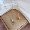 Titanium Steel Love Ring Exquisite Furnace Real Gold Clavicle Chain For Female With Geometric Pattern And Electroplating Treatment