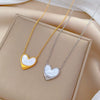 Titanium Steel Love Shell Geometric Cartoon Style Electroplated Necklace Unisex