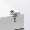 Titanium Steel Love Star Bow Zircon Earrings