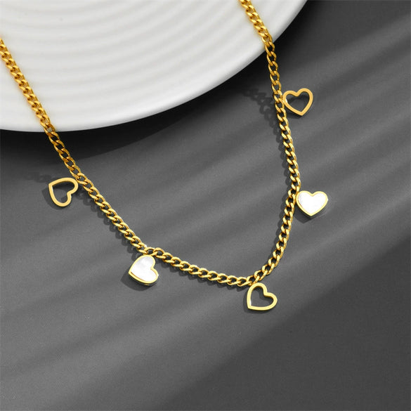 Titanium Steel Love Star Butterfly Four Leaf Clover Necklace Bracelet Earrings Suit With Water Drops And Bell Patterns