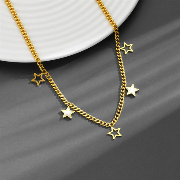 Titanium Steel Love Star Butterfly Four Leaf Clover Necklace Bracelet Earrings Suit With Water Drops And Bell Patterns