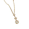 Titanium Steel Luxury Flower Planet Microinlaid Necklace With Geometric Cartoon Design For Women