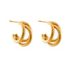 Titanium Steel Metal Mosquito Coil Ear Clip Earring With Electroplating Geometric Design Unisex