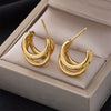 Titanium Steel Metal Mosquito Coil Ear Clip Earring With Electroplating Geometric Design Unisex